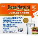 個包装(スティックタイプ)なので、携帯にも便利です。 L-92乳酸菌が健康な方の免疫機能の維持に役立ち、グアーガム分解物(食物繊維)が腸内環境を整えることが報告されています。 ●冷たい飲みもの、温かい飲みものなどお好きなものに混ぜてお召し上がりください。 ヨーグルトなどにも。 ●味のない粉末タイプ。 個装サイズ：165X140X80mm 個装重量：約247g 内容量：168g(5.6g×30袋入) 製造国：日本 ケースサイズ：49.8X32.4X14.7cm ケース重量：約3.9kg 【機能性表示食品】 届出番号：H727 届出表示：本品にはL-92乳酸菌(L. acidophilus L-92)が含まれます。L-92乳酸菌は、pDC(プラズマサイトイド樹状細胞)の働きを助け、健康な人の免疫機能の維持に役立つことが報告されています。本品にはグアーガム分解物(食物繊維)が含まれます。グアーガム分解物(食物繊維)は、善玉菌(ビフィズス菌)を増やして腸内環境を整えることが報告されています。 【名称】 乳酸菌・食物繊維加工食品 【原材料名】 グアーガム分解物(インド製造)、殺菌乳酸菌末、ショウガ抽出物末／ケイ酸Ca、酸味料、乳化剤、加エデンプン 【栄養成分表示(1日1袋(5.6g)当たり)】 エネルギー：13kcaL たんぱく質：0.045g 脂質：0g 炭水化物：5.6g 糖質：0～2.1g 食物繊維：3.5～5.6g 食塩相当量：0.001～0.2g ★機能性関与成分 L-92乳酸菌(L.acidophilus L-92)：200億個 グアーガム分解物(食物繊維)：3.5g 【一日摂取目安量】 1袋(5.6g)が目安 【摂取方法】 お好きな飲み物などに混ぜてお召し上がりください。 【保存方法】 直射日光・高温多湿を避け、常温で保存してください。 【注意】 ・本品は、疾病の診断、治療、予防を目的としたものではありません。 ・本品は、疾病に罹患している者、未成年者、妊産婦(妊娠を計画している者を含む。)及び授乳婦を対象に開発された食品ではありません。 ・疾病に罹患している場合は医師に、医薬品を服用している場合は医師、薬剤師に相談してください。 ・体調に異変を感じた際は、速やかに摂取を中止し、医師に相談してください。 ・本品は、事業者の責任において特定の保健の目的が期待できる旨を表示するものとして、消費者庁長官に届出されたものです。ただし、特定保健用食品と異なり、消費者庁長官による個別審査を受けたものではありません。 ・食生活は、主食、主菜、副菜を基本に、食事のバランスを。 ★摂取上の注意 ・一日摂取目安量を守ってください。 ・摂り過ぎあるいは体質・体調によりおなかがゆるくなることがあります。 ・体調や体質により、まれに発疹などのアレルギー症状が出る場合があります。 ・小児の手の届かないところにおいてください。 ・粉末をそのまま口に入れるとむせる場合がありますのでご注意ください。 ・水などの透明な飲み物に入れると、にごりや原料由来の白い浮遊物がみられることがありますが、品質に問題ありません。 ★保存方法の注意 ・個包装開封後はお早めにお召し上がりください。 【賞味期限】別途商品ラベルに記載 【ケース入数：12】 【発売元：アサヒグループ食品株式会社】 東京都墨田区吾妻橋1-23-1 お客様相談室 TEL：0120-630611 ※予告なく成分・パッケージ等が変更になることがございます。予めご了承ください。 【広告文責：株式会社金太郎】 TEL：027-225-7575