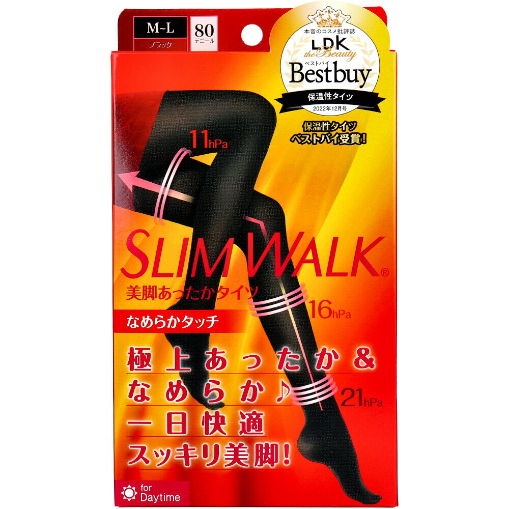 【エントリーでポイント5倍】 スリムウォーク 美脚あったかタイツ なめらかタッチ ブラック M-L PH933のサムネイル