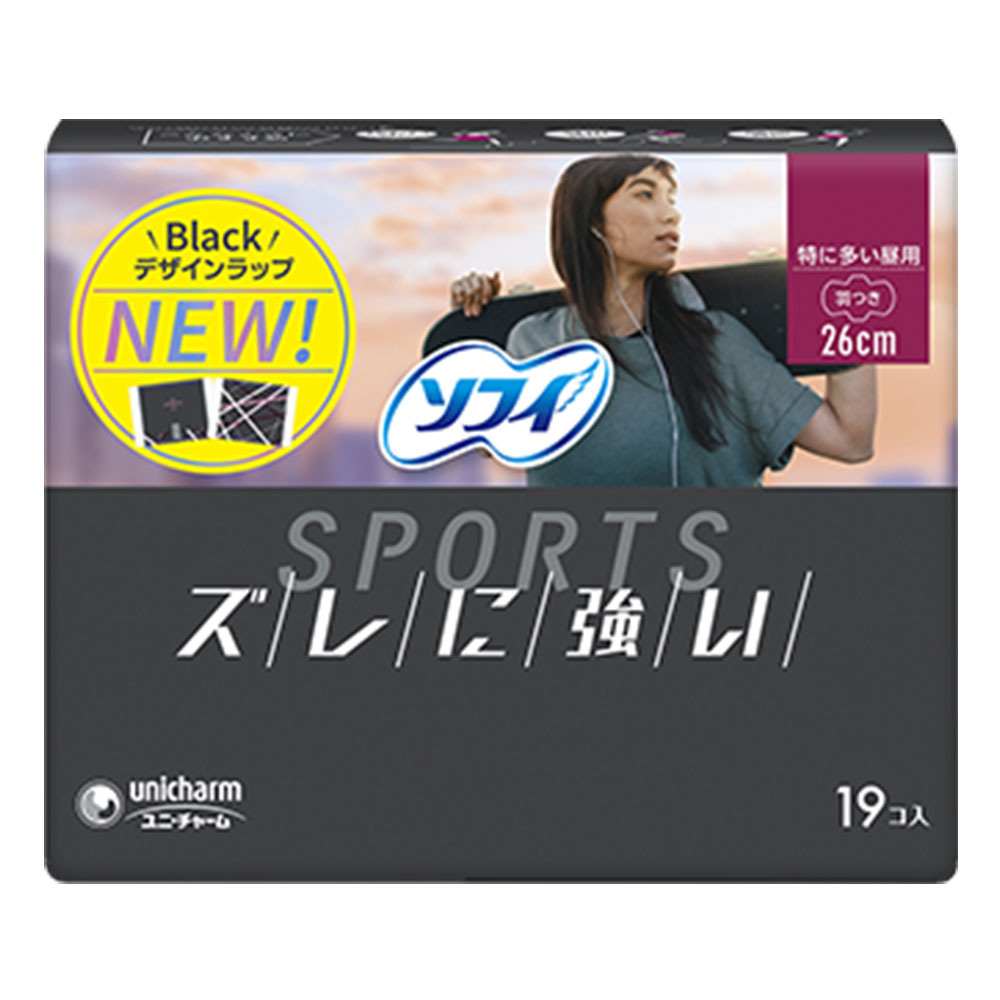 【3点でポイント10倍！要エントリー】 ソフィ スポーツ SPORTS 特に多い昼用 26cm 羽つき 19個入