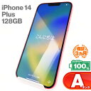 ＼お買い物マラソン特価／iPhone14 Plus 128GB 本体 レッド バッテリー最大容量100% SIMロック解除 SIMフリー NQ4F3J/A 中古 スマホ iP..