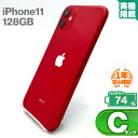安心の1年保証!iPhone11 128GB レッド 本体 中古 スマホ 中古スマホ 中古iPhone 中古Cランク バッテリー最大容量74% SIMロック解除...