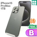 安心の1年保証!iPhone15 Pro Max 1TB ブラックチタニウム 本体 中古 スマホ 中古スマホ 中古iPhone iPhone15ProMax P...