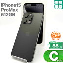 安心の1年保証!iPhone15 Pro Max 512GB ブラックチタニウム 本体 中古 スマホ 中古スマホ 中古iPhone iPhone15ProMax...