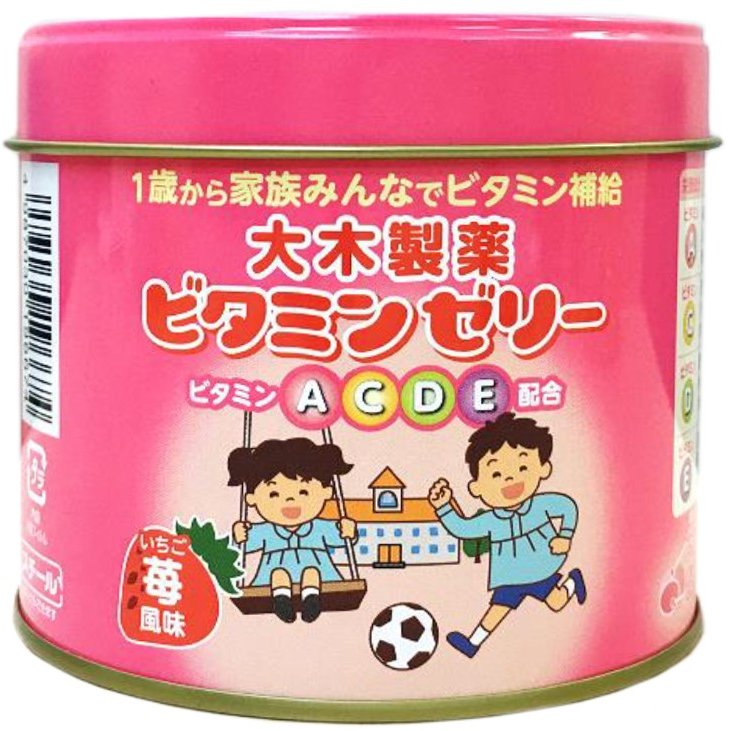 大木製薬 ビタミンゼリー イチゴ風味 120粒入 健康食品 ダイエット ビタミンA B6 C D E 子供に 手軽においしくビタミン接種 [ラッピング対応可]のサムネイル