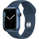 Apple Watch Series 7（GPSモデル）41mmブルーアルミニウムケースとアビスブルースポーツバンド レギュラー MKN13J-A【ラッピング対応可】