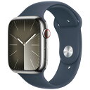 Apple Watch Series 9 GPS+Cellularモデル 45mm MRMP3J/A [シルバーステンレススチールケース/ストームブルースポーツ...