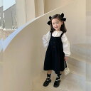 【数量限定!10%OFFクーポン利用で2,864円】子供服 女の子 ワンピース 長袖 春 秋 サロペット 2点セット ブラウス シャツ 子供 キッズ服 吊りスカ...