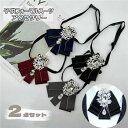 【数量限定!10%OFFクーポン利用で1,602円】制服リボン 2個セット スーツアクセサリー スーツリボン ゴージャス ネクタイ 女の子 男の子 ヴィンテージ...