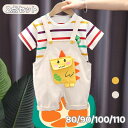 【数量限定!10%OFFクーポン利用で1,872円】キッズ ベビー服 男の子 サロペット オーバーオール ポケット付き tシャツ 半袖 2点セット セットアップ...