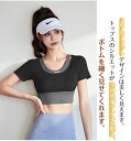 【数量限定!10%OFFクーポン利用で2,565円】ヨガウェア 上下セット セットアップ 重ね着 パッド入り 大きいサイズ トップス ヨガパンツ 半袖 カップ付...