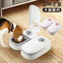 自動給餌器 2食分 ワンちゃん ネコちゃん ペットフィーダー 自動餌やり器 餌入れ エサ入り かわいい おしゃれ ペットお留守番 犬 猫 ペット 取り外し可能 多頭飼い 送料無料 留守番 清潔便利