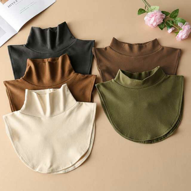 送料無料 ネックウォーマー つけ襟 付け襟 レディース モックネック タートルネック レイヤード 立ち襟 防寒 温める ハイネック 暖かい フェイクカラー つけえり 無地 付け衿 冷え対策 シンプル おしゃれ 重ね着風 無地 白 黒 部屋着