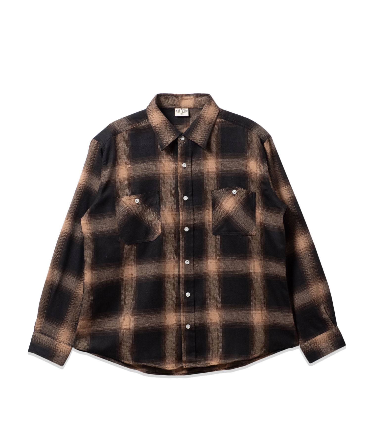 楽天市場】チェックシャツ オンブレ（カラーブラウン）（メンズ