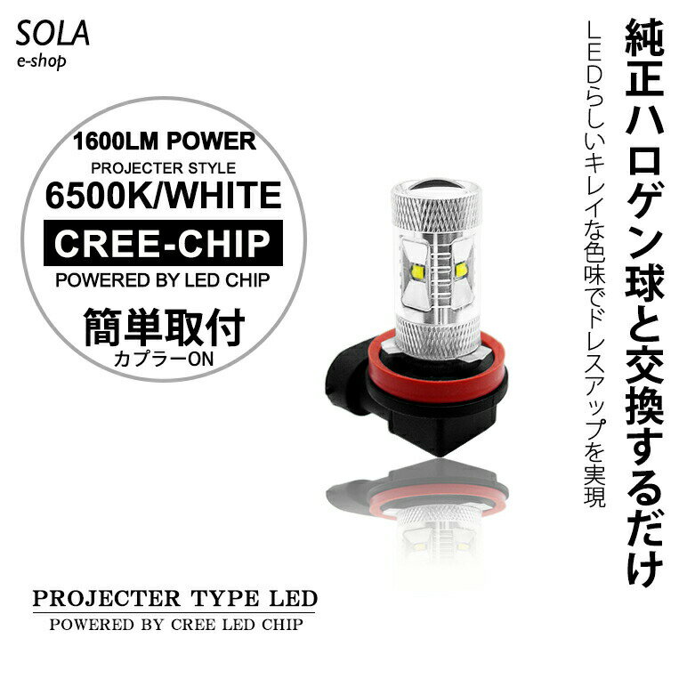 ZZW30系 後期 MR-S LED フォグランプ HB4 30W CREE/クリー プロジェクター発光 ホワイト/6500K 2個入り 車検対応 2