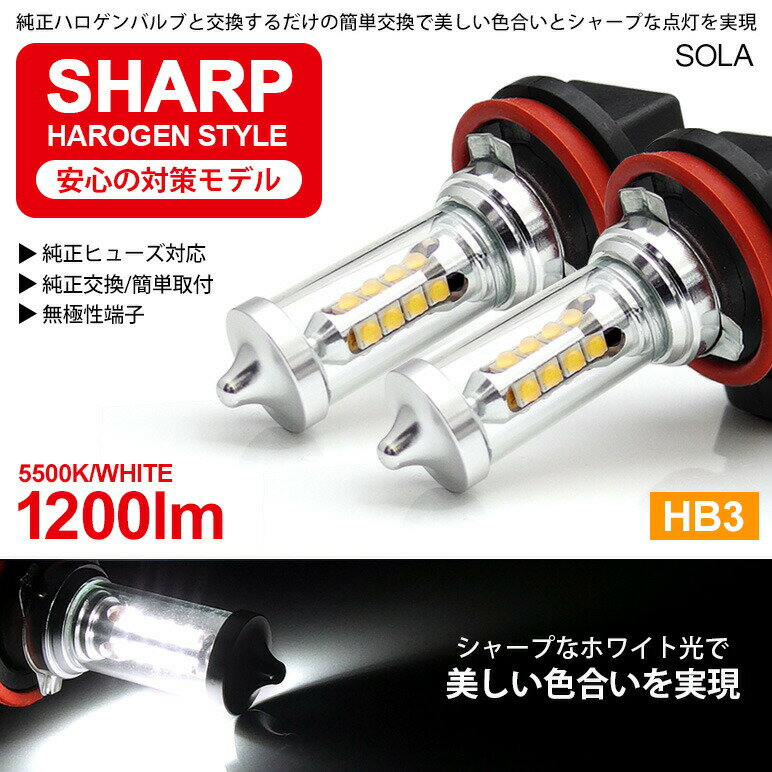 120系/GUN125 ハイラックス LED ハイビーム HB3 80W SHARP/シャープ製LEDチップ搭載 遮光シェード/サイド発光 ハロゲンスタイル 5500K/ホワイト