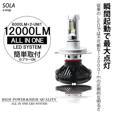 200系 1型/2型/3型前期/3型後期/4型/5型 ハイエース LED ヘッドライト ロービーム/ハイビーム H4 Hi/Lo 切替 50W 12000ルーメン 6000lm×2 ZESチップ搭載 デュアル発光 3色切替 3000K/6500K/8000K