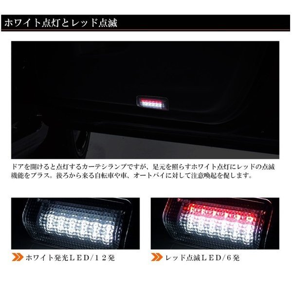 20系 前期/後期 ヴェルファイア LED カーテシランプ ルームランプ/ドアランプ用 ユニット交換タイプ ホワイト点灯/レッド点滅 純正交換