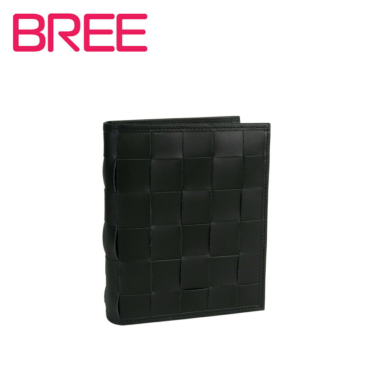 【ポイント5倍 5/23 20時-】ブリー BREE 編込みが美しいレザー二つ折り財布 小銭入れ付き（カード7枚収納）BLACK（ブラック）Nature（ネイチャー）Obra 163 398900163