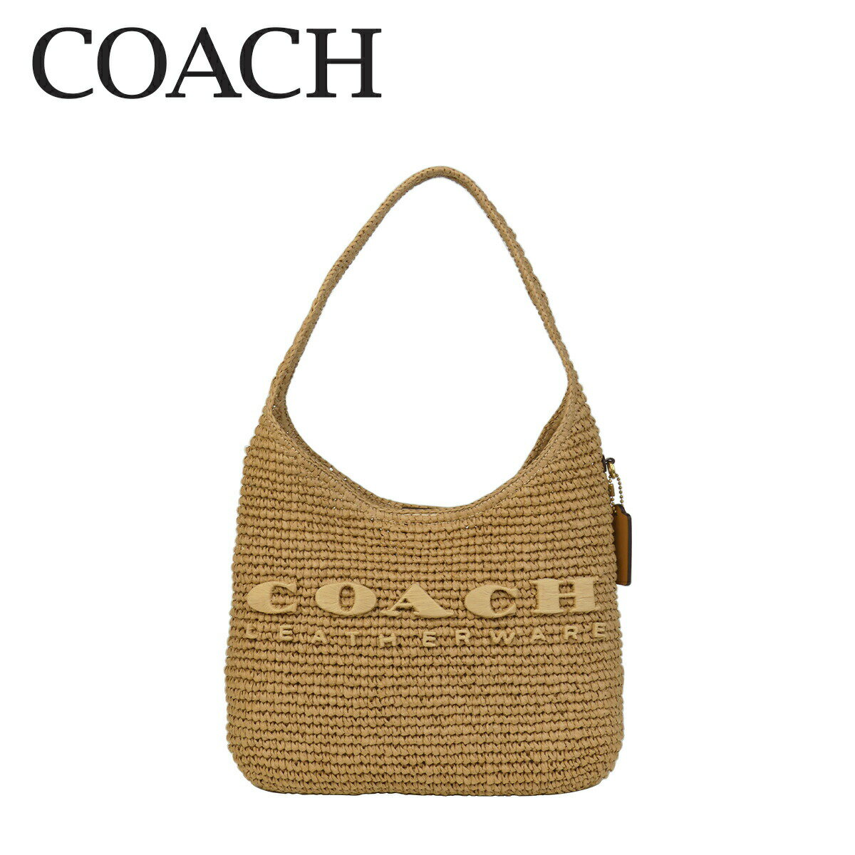 【ポイント5倍 5/23 20時-】コーチ ショルダーバッグ CAL97 B4NA STRAW BROOKLYN SHOULDER BAG 28 NATURAL ブルックリン ショルダー バッグ ホーボーバッグ ペーパーストロー ロゴ レディース COACH
