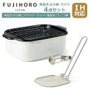 ポイント10倍!富士ホーロー 角型天ぷら鍋ワイド フライヤーネットセット 天ぷら鍋 揚げ鍋 ホワイト TP-22KN.W IH対応 直火(ガス火)対応 温度計付き スノコ網付き バット付き 琺瑯 ほうろう FUJIHORO ギフト・のし可