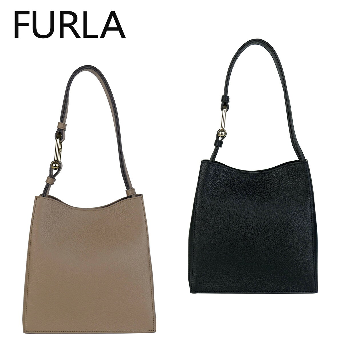 美品✨フルラ ショルダーバッグ 2way ペルラ レザー ゴールド金具 ブラック FURLA 2way ショルダーバッグ ブラック ゴールド金具 レザー フルラ