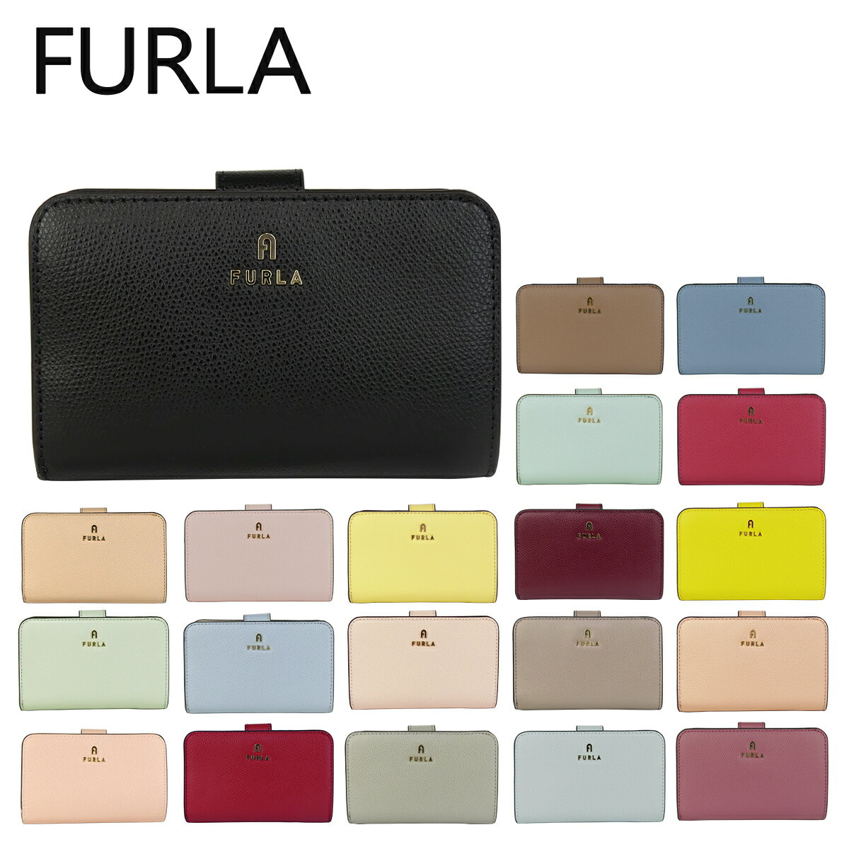乐天商城 - フルラ 二つ折り財布 小銭入れ付 カメリア M コンパクトウォレット Furla WP00314 ARE CAMELIA M COMPACT WALLET ギフト・のし可