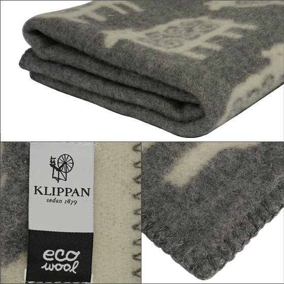 【ポイント5倍 2/19 20時-】KLIPPAN クリッパン ウール ハーフブランケット 90x130 Sheep グレー ギフト可