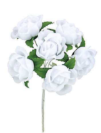 【メール便 対応】 エルアーツ ミニローズ(6本束) ホワイト WHITE E1025-01 4534142102514 造花 アーティフィシャルフラワー 花材