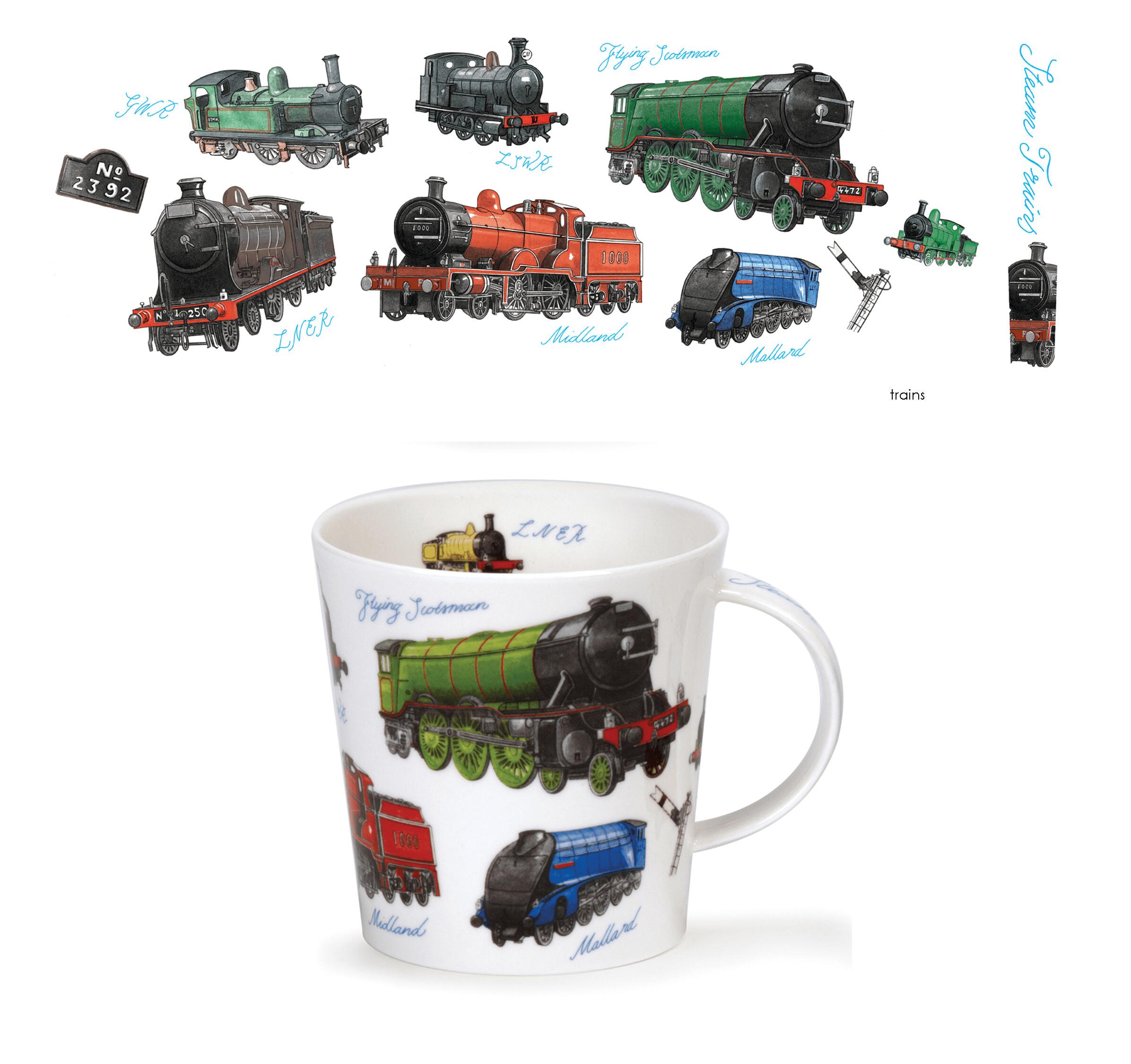 ダヌーン　マグ　カップ　Cairngorm CLASSIC COLLECTION - TRAINS 480ml 電車大集合　DUNOON