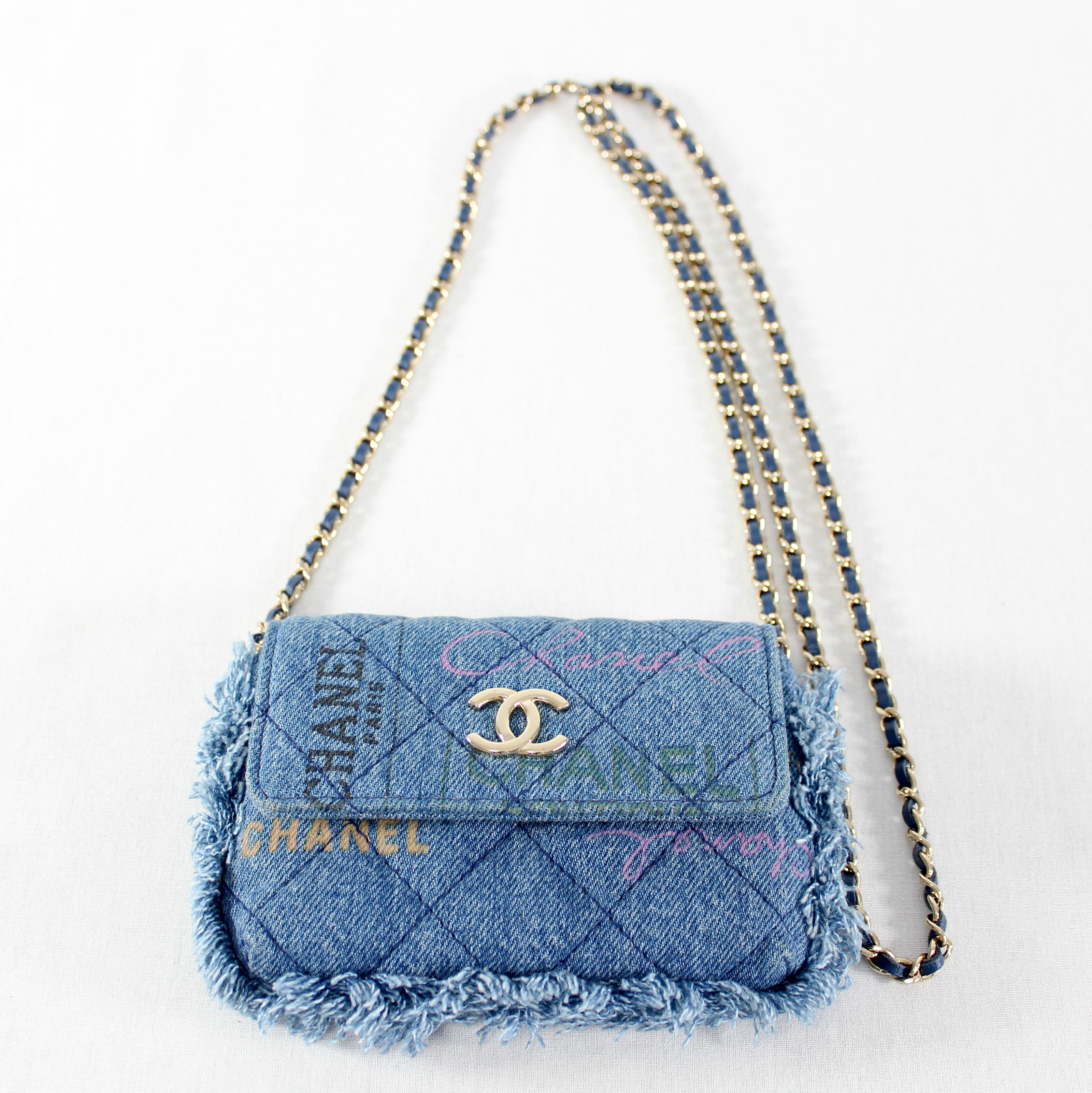 Rakuten - 【中古】 シャネル CHANEL ミニマトラッセ チェーンショルダーバッグ デニム レディース ミニバッグ ブルー 32番台 極美品