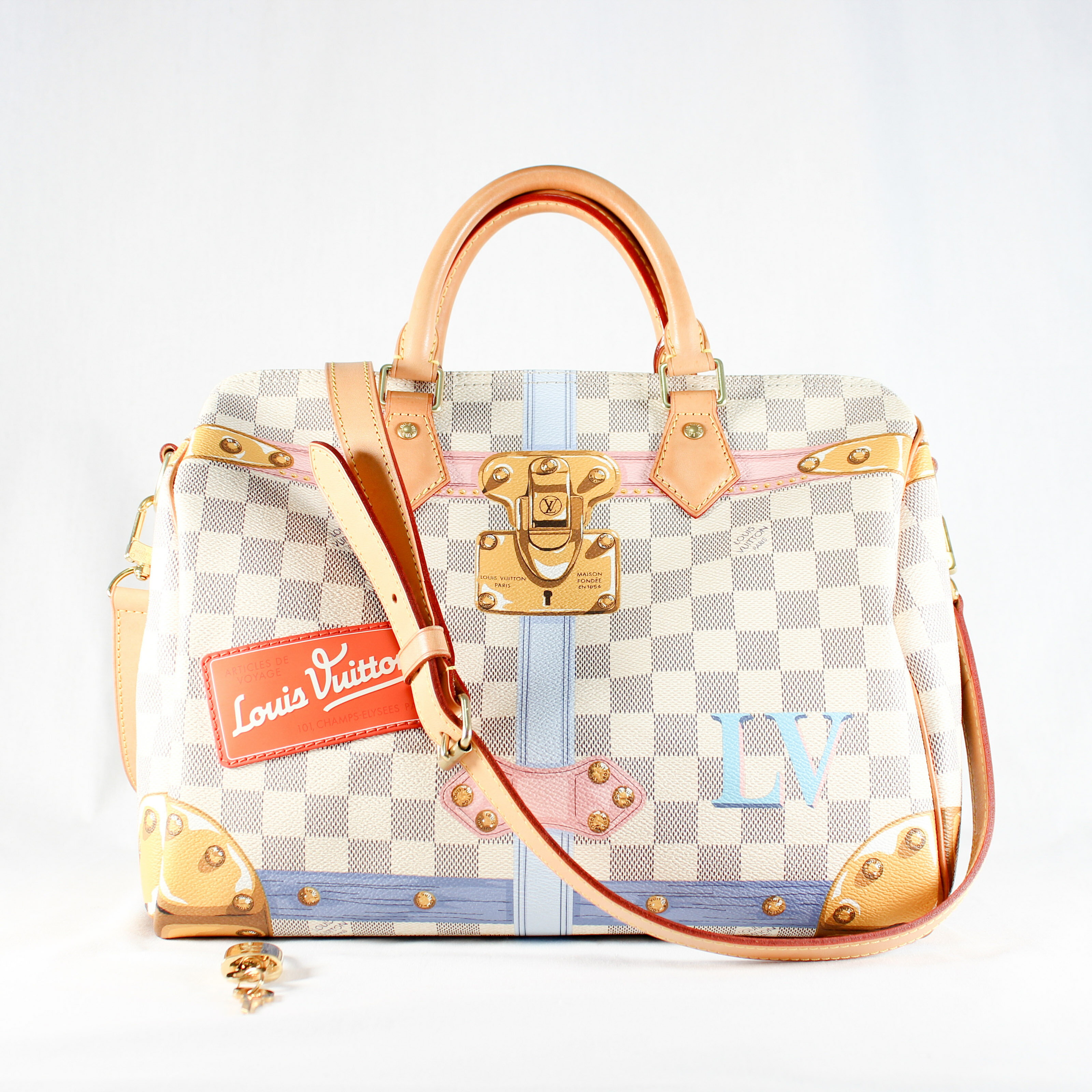 Rakuten - 【中古】 Louis Vuitton ルイヴィトン スピーディ 30 バンドリエール ダミエアズール サマートランク N41063 ショルダーバッグ ハンドバッグ 2WAY 美品