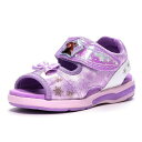 楽天SOLE　HUNTER【moonstar】DN C1316 PURPLE パープル アナと雪の女王 エルサ オラフ 子供靴 キッズ サンダル ムーンスター 女の子 LED搭載