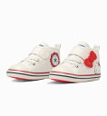 【Converse】BABY ALL STAR N HELLO KITTY V-1 WHITE 7SD515 コンバース ベビー オールスター N ハローキティ V－1ホワイト サンリオ かわいい リボン お誕生日 出産のお祝い プレゼント コラボ ベルクロ ファーストシューズ 子供靴