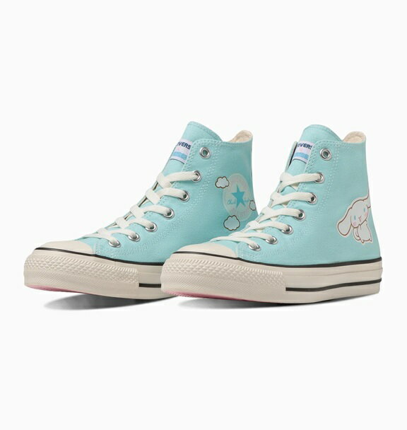 【CONVERSE】ALL STAR Ⓡ CINNAMOROLL HI 1SD512 LIGHT BLUE コンバース オールスター Ⓡ シナモロール HI ライトブルー 大人靴 スニーカー シューズ サンリオ コラボ かわいい シナモロール ハイカット 青