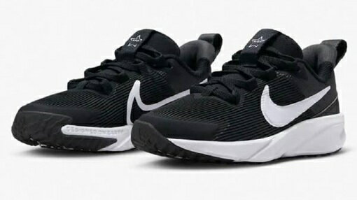 【NIKE】DX7614-001 Star Runner 4 NN PS BLACK/WHITE ナイキ スター ランナー ブラック/ホワイト ランニングシューズ 運動靴 キッズ ジュニア スニーカー