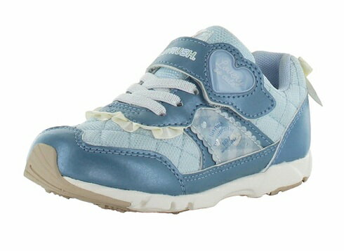 【moonstar】LUVRUSH LV 1187 SAX/BLUE ムーンスター ラブラッシュ サックス/ブルー 子供靴 キッズ スニーカー スーパースター 抗菌防臭 運動会 女の子 シューズ ハート リボン 通園