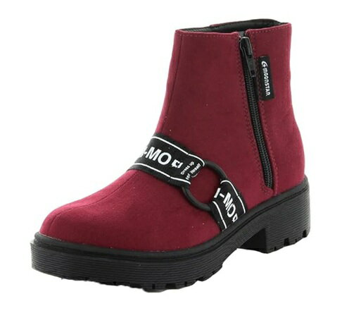 訳あり大特価【返品交換不可】【箱無し】【moonstar】NM J046 WINE ムーンスター ニーモ Ni-mo ワイン ショートブーツ スエード 子供靴 ...