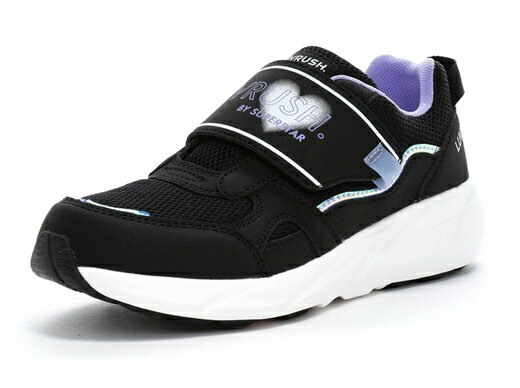 Sneakers - 【moonstar】LUVRUSH LV 1238 BLACK ムーンスター ラブラッシュ ブラック 子供靴 キッズ スニーカー スーパースター 抗菌防臭 軽量 運動会 女の子 ジュニア シューズ