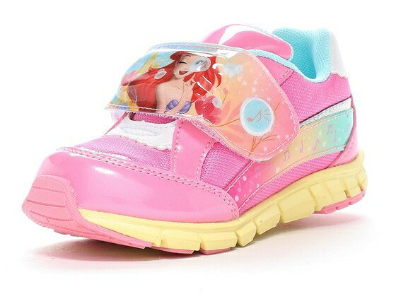 Rakuten - 【moonstar】DN C1346 PINK 音が鳴る靴 ムーンスター ピンク ディズニープリンセス アリエル Disney 抗菌防臭 女の子 子供靴 スニーカー ベルクロ キッズシューズ