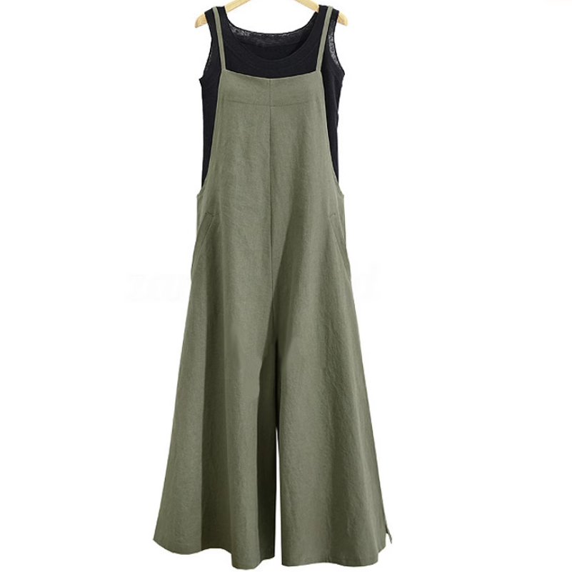 パンツ ボトムス サロペット つなぎ レディース ロングパンツ ワイドパンツ ロング 丈長 袖なし ノースリーブ 襟なし ノーカラー ワイド フレア 裾ワイド ポケット 伸縮性 薄手 かわいい 大人可愛い きれいめ シンプル カジュアル 上品 おしゃれ かっこいい レトロ アジアン