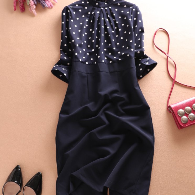 スカート ワンピース プルオーバー ドレス レディース タイトスカート 7分袖 スタンドカラー 切り替え スリット バックスリット ハイウエスト 切り替えデザイン 薄手 かわいい 大人可愛い きれいめ シンプル カジュアル 上品 おしゃれ レトロ アジアン こなれ感 ラフ ルーズ