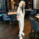 トップス パンツ ボトムス パーカー スウェット ジャージ セットアップ レディース ロング 長袖 フード ストリート ファスナー ポケット 前開き かわいい ...