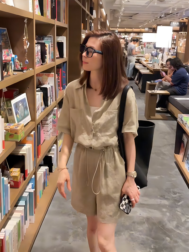 レディース オールインワン キュロットスカート 膝上 7分袖 襟付き 綿 きれいめ シンプル カジュアル かっこいい 無地 春 夏 オフィス OL 通勤 学生 通学 デート お出かけ 旅行 定番