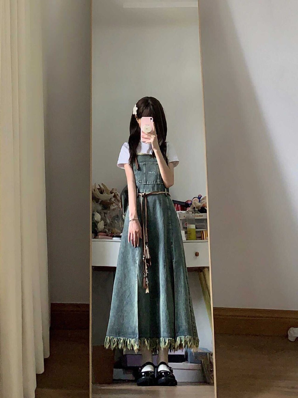 レディース ワンピース サロペット デニム 膝下 ロング 袖なし デニム かわいい 大人可愛い シンプル カジュアル おしゃれ かっこいい 個性的 無地 春 夏 秋 冬 OL 学生 デート お出かけ グレーブルー