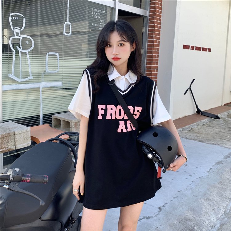 レディース トップス ベスト チュニック 袖なし ノースリーブ Vネック ワイド かわいい カジュアル おしゃれ かっこいい こなれ感 ラフ 夏 楽ちん S M L XL 2XL ブラック