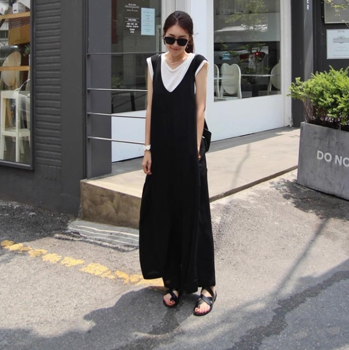 パンツ ボトムス サロペット レディース ロング 袖なし ノースリーブ Vネック ストレート フェミニン ストリート ポケット かわいい 大人可愛い きれいめ シンプル カジュアル こなれ感 ラフ ガーリー ルーズ ラブリー キュート カントリー アクティブ ナチュラル 無地 春 夏