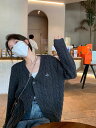レディース トップス カーディガン 羽織 前開き 長袖 ふわふわ ケーブルニット ボタン ニット かわいい 大人可愛い シンプル 上品 おしゃれ 存在感 秋 冬 S M L XL ダークグレー