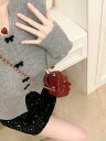 レディース トップス セーター カーディガン 長袖 Vネック 前開き ボタン リボン 中厚手 かわいい 大人可愛い ラブリー キュート 無地 秋 冬 デート お出かけ 女子会
