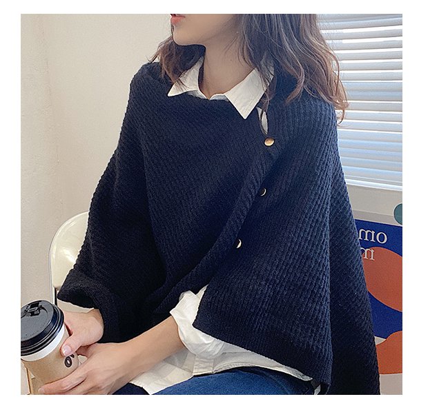 レディース トップス ショール 袖なし ボタン 大人可愛い シンプル おしゃれ ラフ 無地 ロングシーズン 通勤 通学 デート お出かけ 休日 防寒 着回し フリーサイズ ブラック ベージュ グリーン キャメル ブラウン