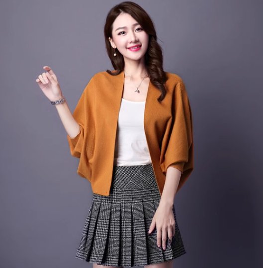 トップス ジャケット カーディガン ショート 7分袖 ドルマンスリーブ Vネック 中厚手 ウール かわいい 大人可愛い シンプル 上品 おしゃれ かっこいい エレガント 主役級 存在感 ロマンティック 無地 春 秋 母の日 ママ オフィス ビジネス OL 通勤 通学 デート お出かけ